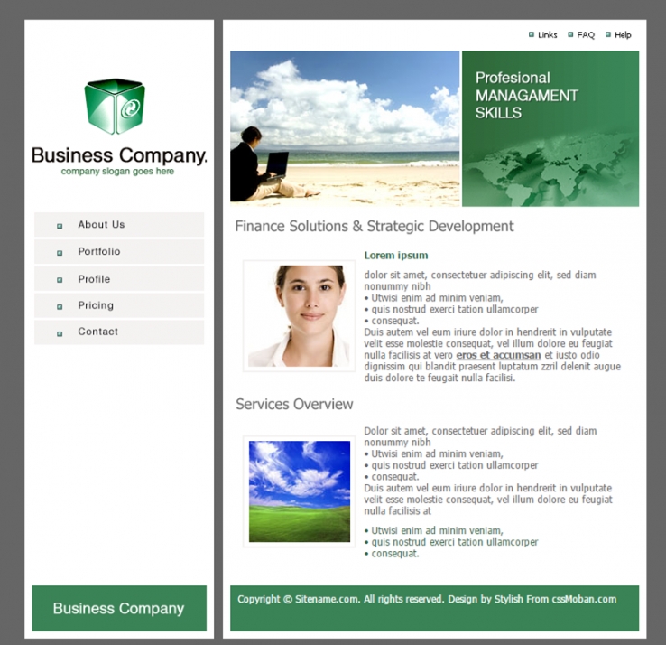 绿色清新风格的企业网站模板下载
