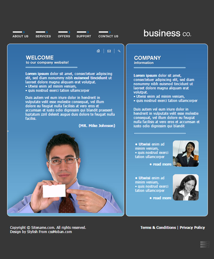 黑色创意风格的企业网站模板下载