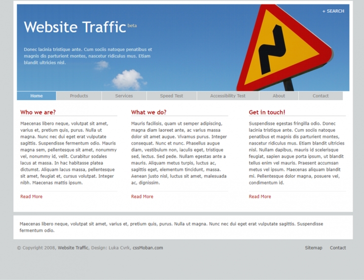 蓝灰色清新的商务企业网站模板下载