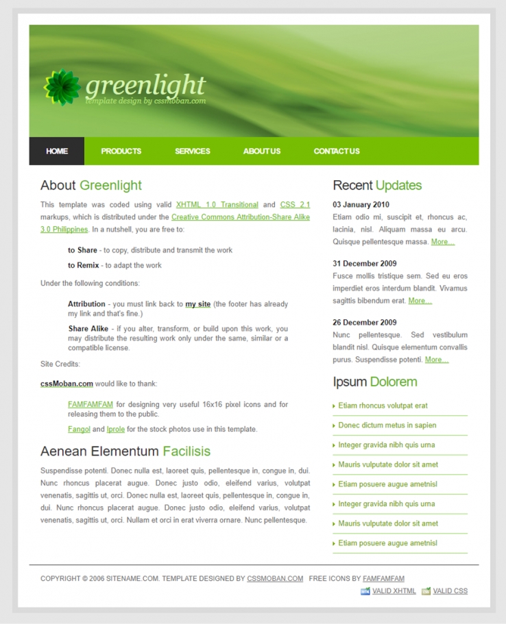 绿色标准风格的博客网站模板下载