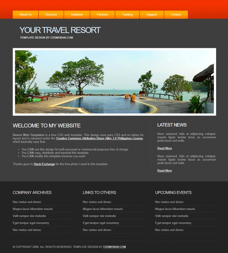 漂亮简洁风格的旅游企业网站模板下载