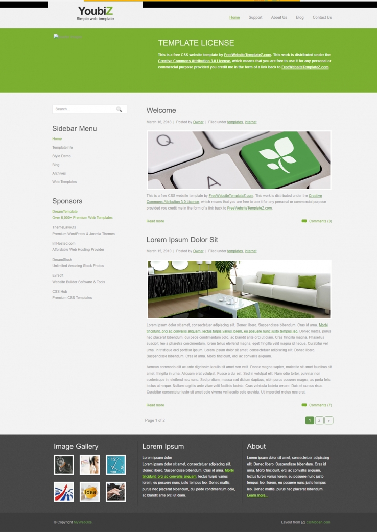绿色个性风格的企业网站模板下载