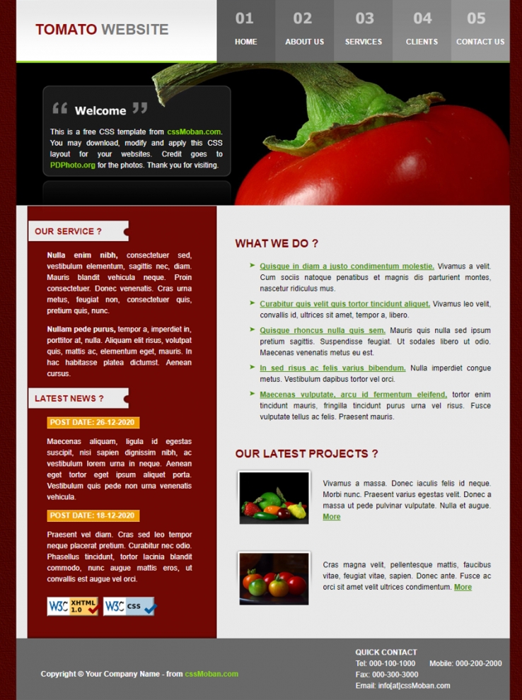 灰色精美的饮食类企业网站模板下载
