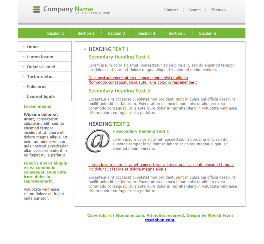 绿色淡雅风的商务企业网站模板下载