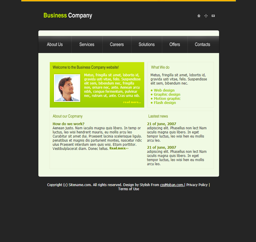 灰色精致风格的商务企业网站模板下载