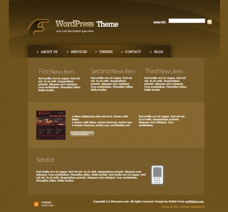 咖啡色大气风格的商务企业网站模板下载