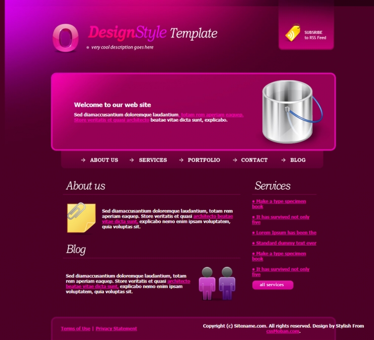 紫色高贵风格的商务企业网站模板下载