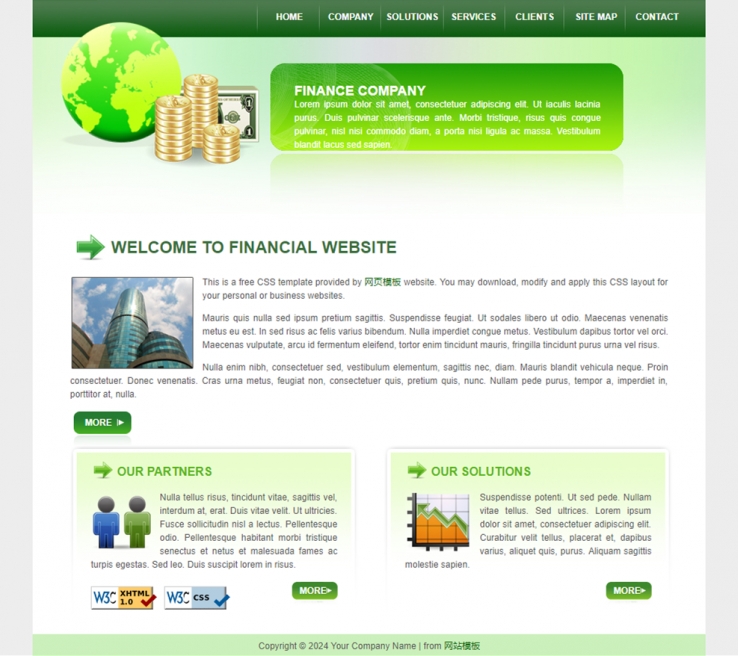 绿色漂亮大气风的企业网站模板下载