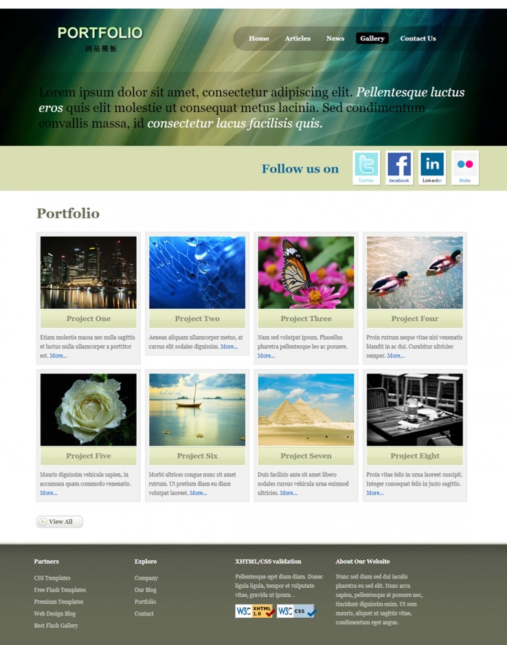 淡绿色风格的设计企业网站模板下载