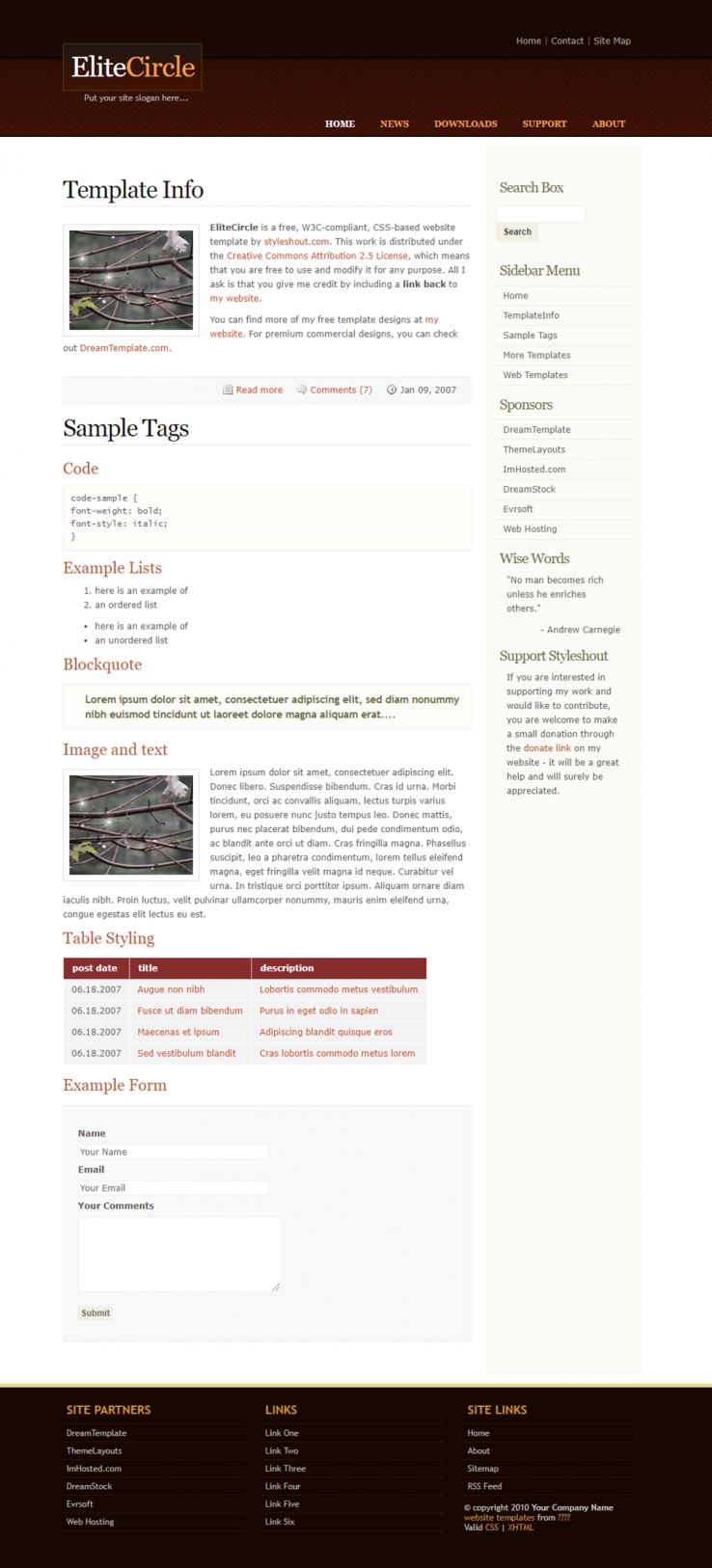 棕色大气简洁的博客网站模板下载