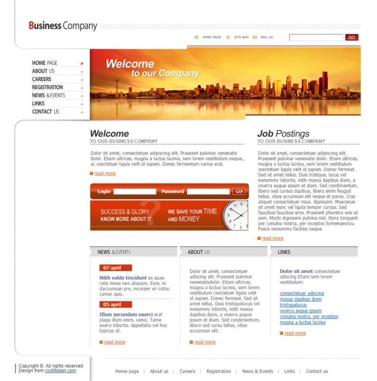 简洁创意风的商务企业网站模板下载