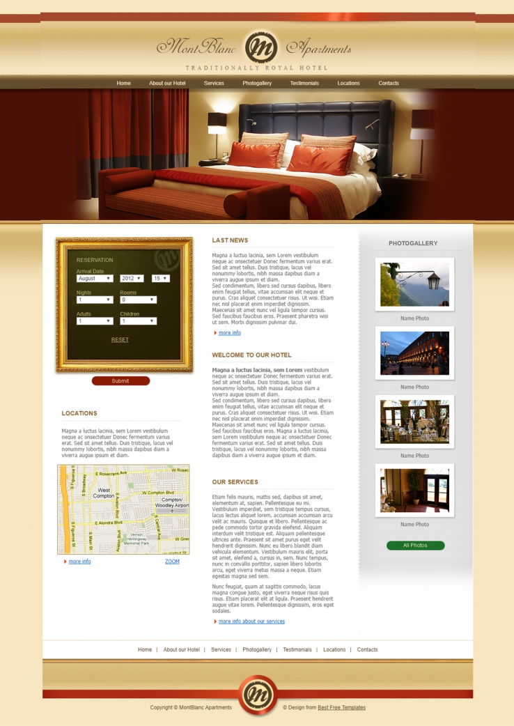 漂亮风格的酒店企业网站模板下载