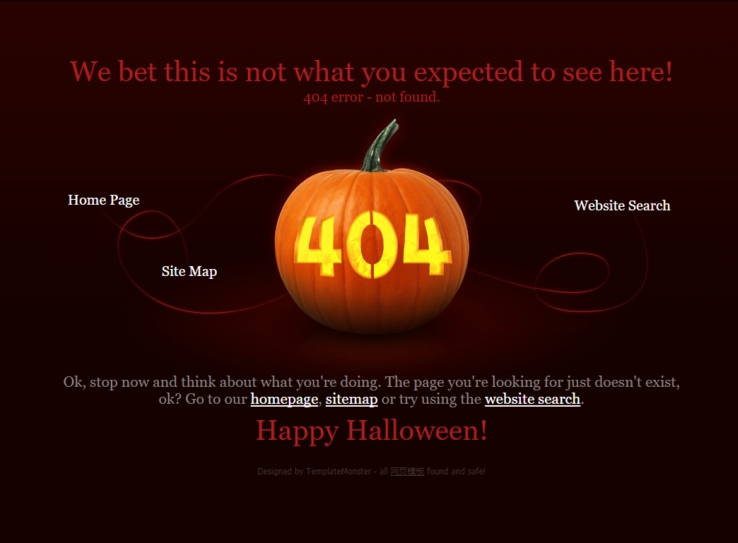 南瓜头效果的404错误页网页模板下载