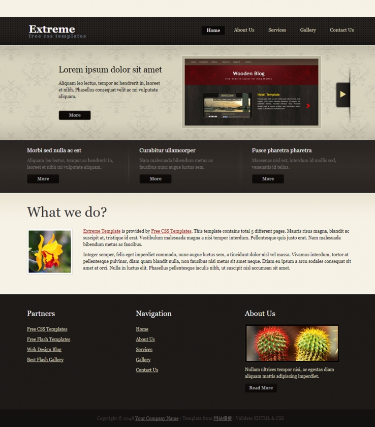 黑色质感的科技企业网站模板下载