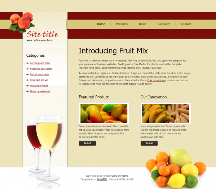 可爱漂亮风格的水果行业网站模板下载