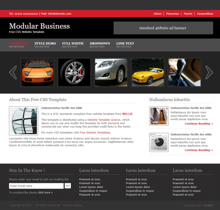 黑色纯色幻灯的商务企业网站模板下载