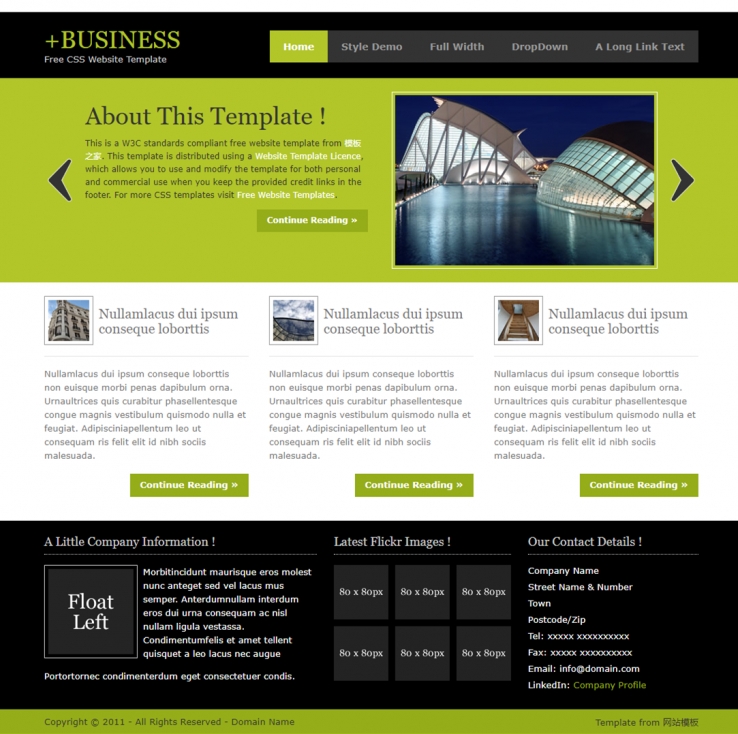 绿色简洁大气的产品展示企业网站模板下载