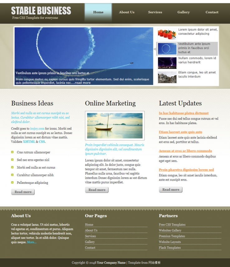 简洁棕色的商务企业网站模板下载