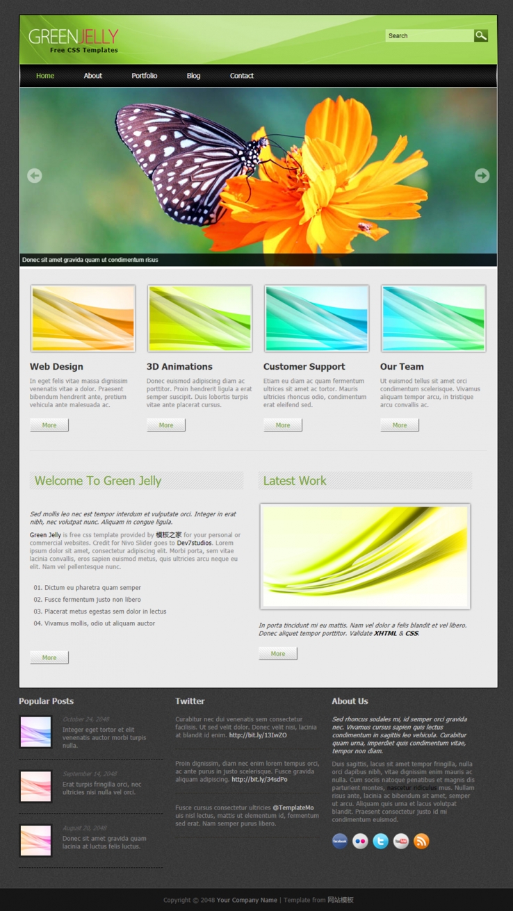 绿色精致风的企业网站模板下载