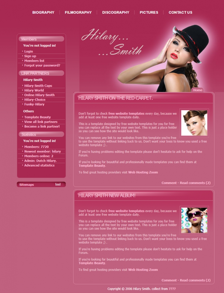 粉色精致的整容美容护肤企业网站模板下载