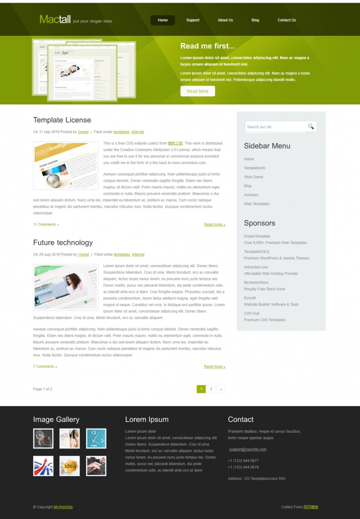 绿色炫彩漂亮的软件公司网站模板下载
