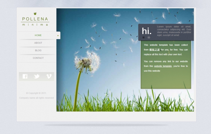 绿色植物迷你的博客网站模板下载