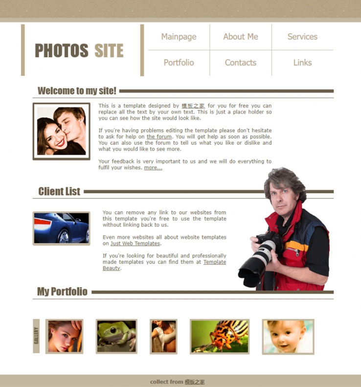 简洁线条的摄影师企业网站模板下载