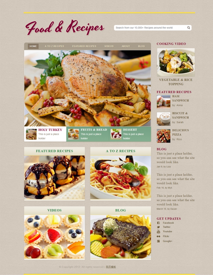 灰色美味的中餐厅企业网站模板下载