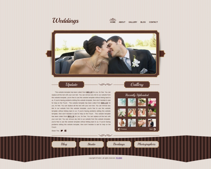 棕色栅格漂亮的恋爱结婚网站模板下载