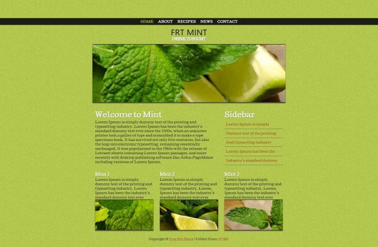 绿色清新风格的蔬菜植物网站模板下载