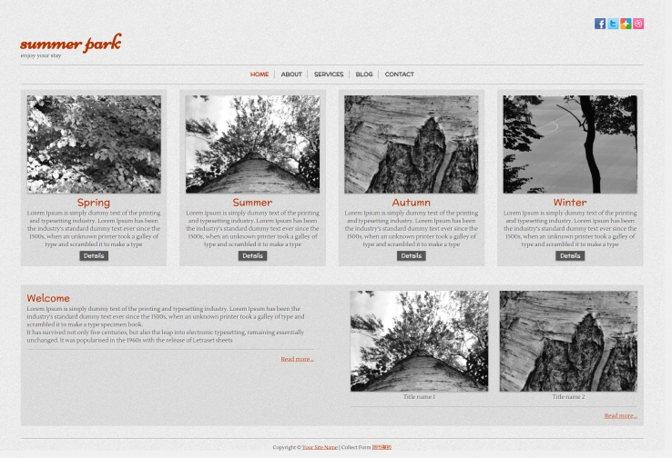 灰色全屏图片的画廊企业网站模板下载