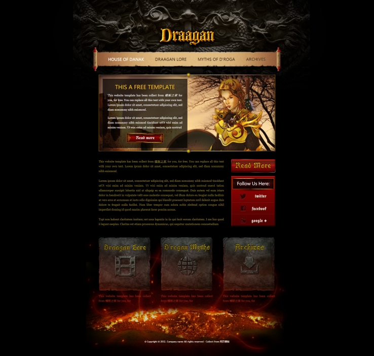 棕色卡通效果的游戏行业网站模板下载