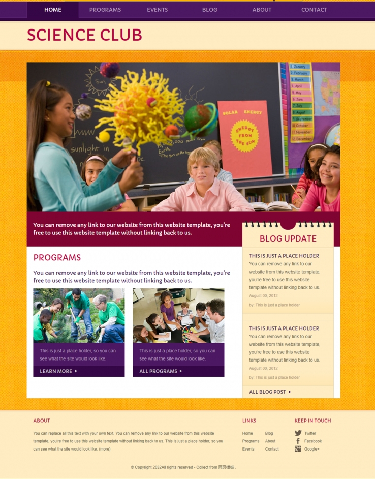 紫色导航纯静的学校教育网站模板下载