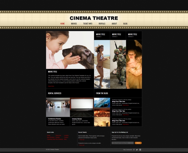 黑色个性的电影企业网站模板下载