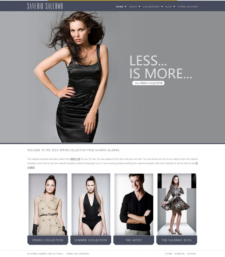 灰色大图漂亮的高端服装企业网站模板下载