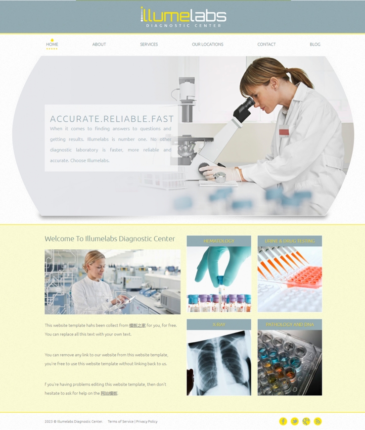 灰色淡雅的科学实验室网站模板下载