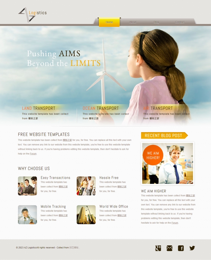 黄色漂亮大气的商务企业网站模板下载