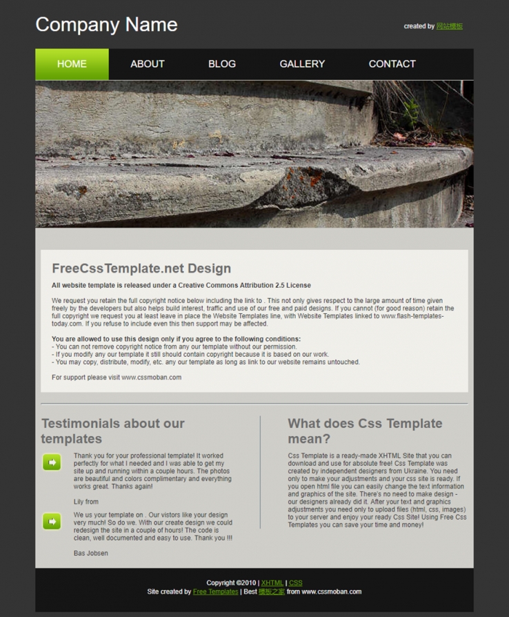 绿色清新导航的企业网站模板下载