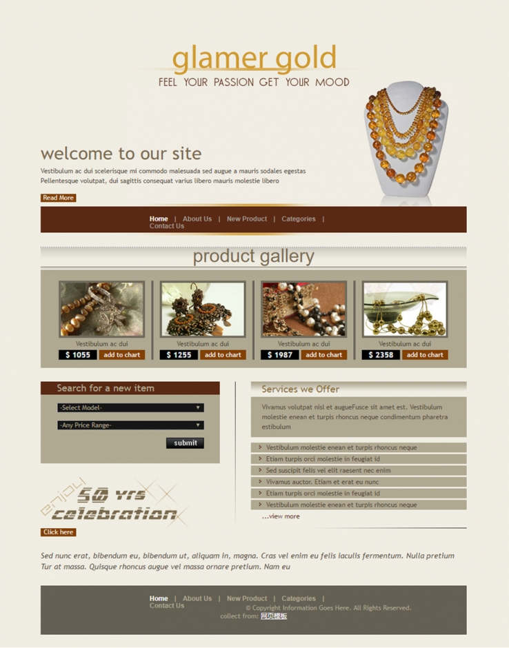 简洁大气的水晶珠宝宝石展示企业网站模板下载