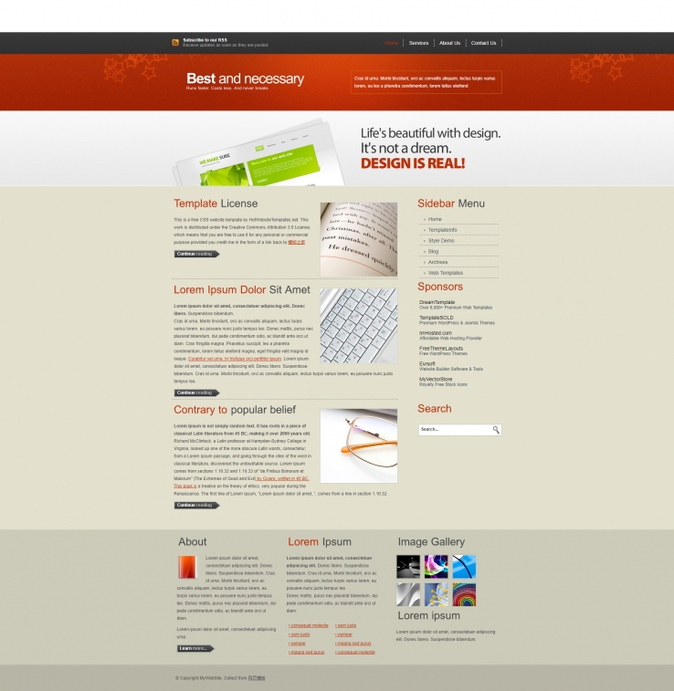 橙色大气风格的企业网站模板下载