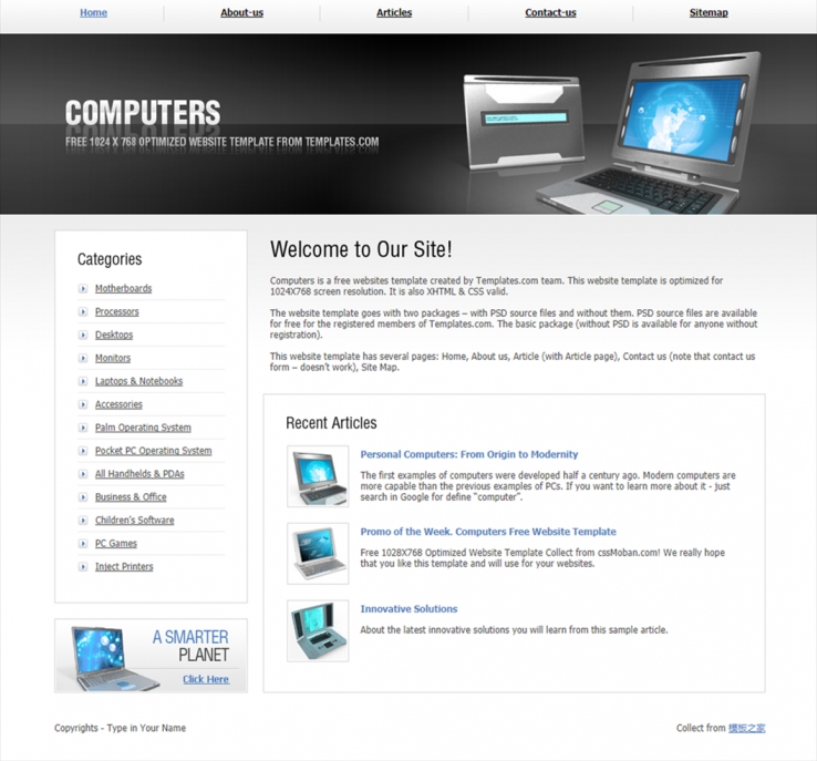 黑色大气的IT电脑企业网站模板下载