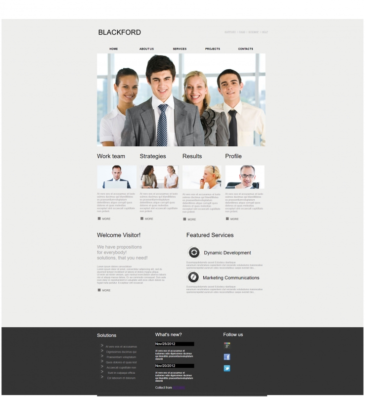 灰色极致简约的商务企业网站模板下载