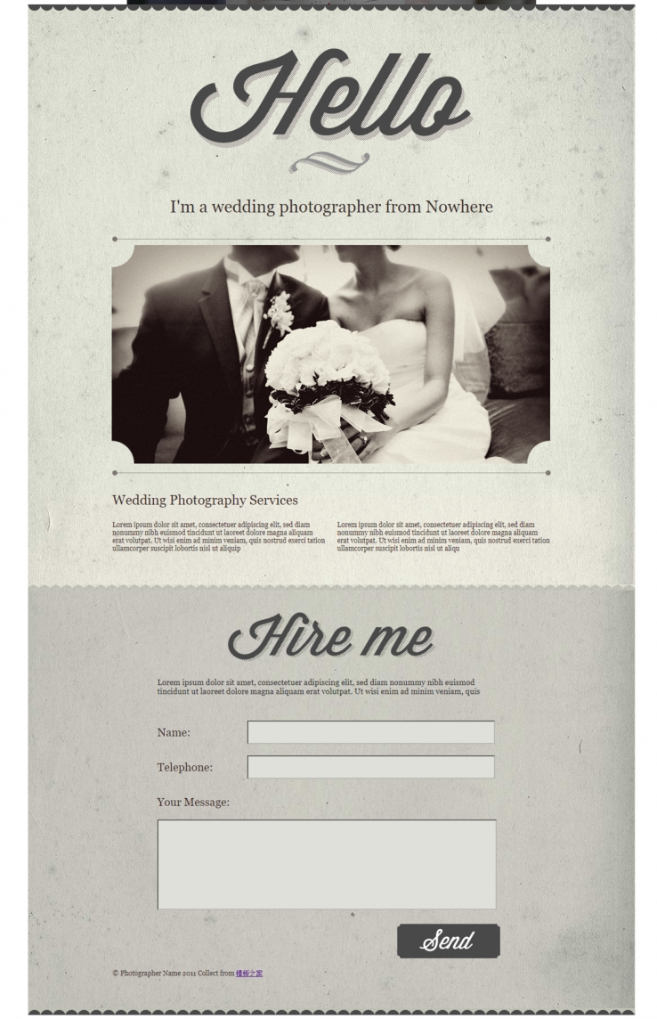复古简单的结婚恋爱网站模板下载