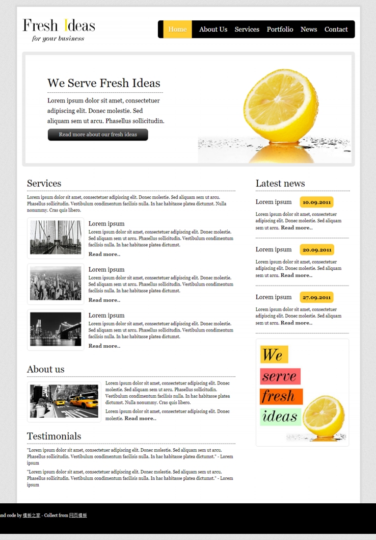 新鲜创意灰色底纹的企业网站模板下载