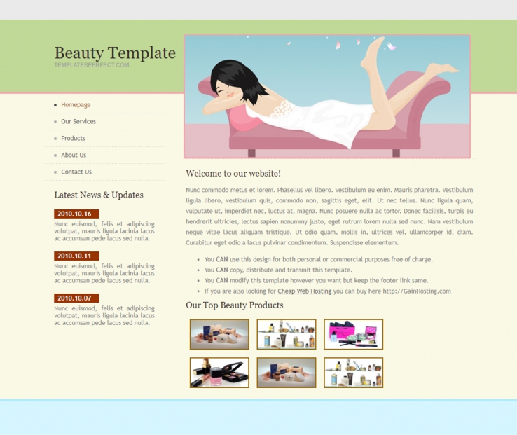 个性插画风格的女生休闲博客网站模板下载