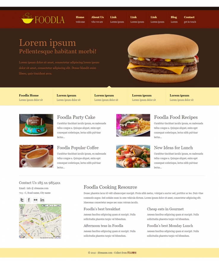 精品漂亮大气的食品企业网站模板下载