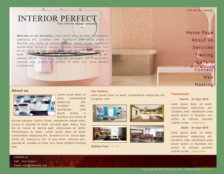 粉色透明精美的洗浴淋浴家居企业网站模板下载