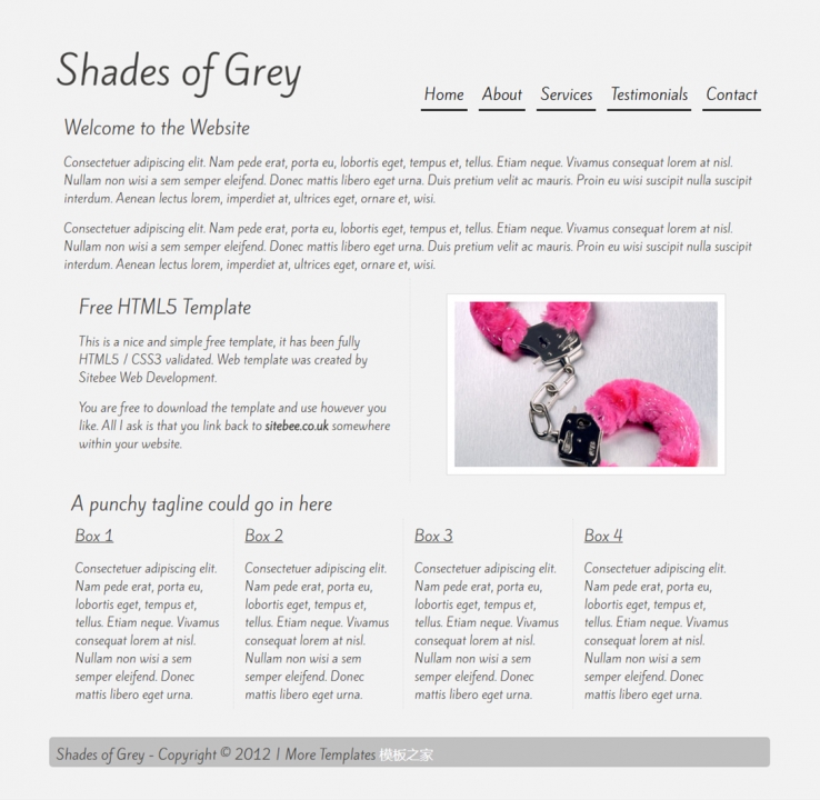灰色极简风格的企业网站模板下载