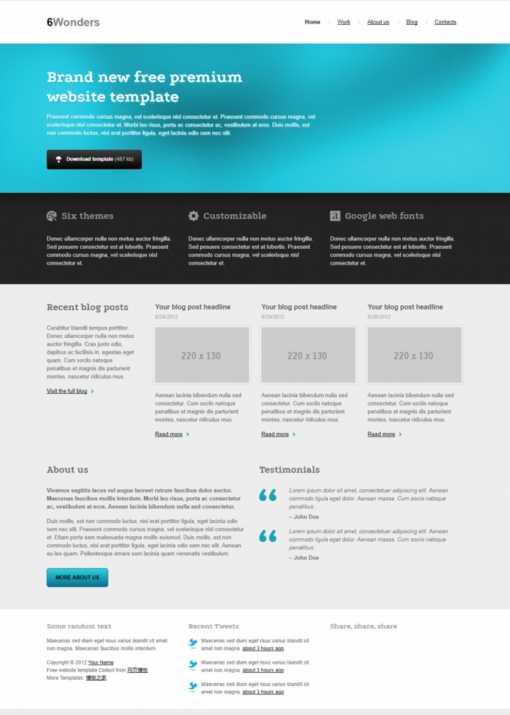 蓝色精美漂亮的软件企业网站模板下载