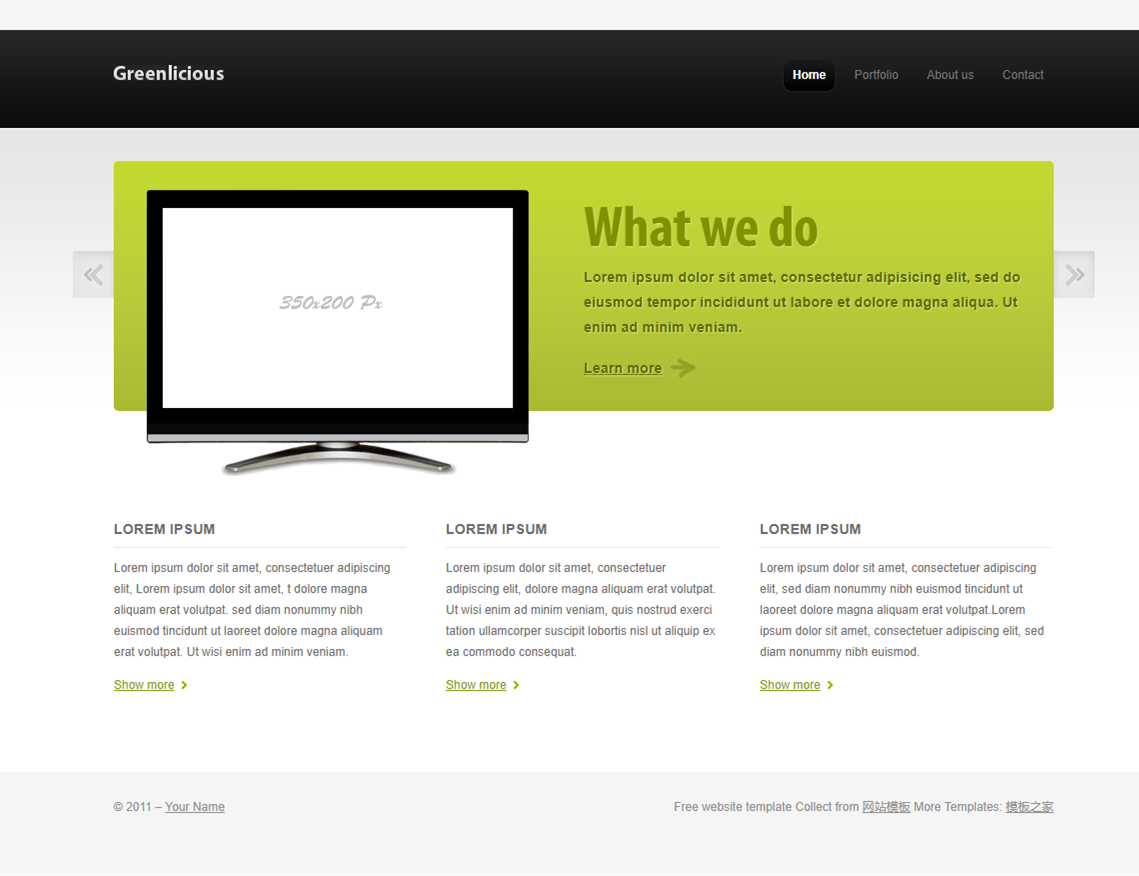 黑色导航幻灯的产品展示企业网站模板下载
